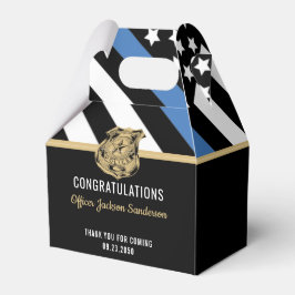 Pensionering politie blauwe lijn vlag gefeliciteer bedankdoosjes