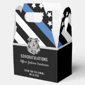 Pensionering politie blauwe lijn vlag gefeliciteer bedankdoosjes (Geopend)