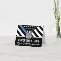 Pensionering politie blauwe lijn vlag gefeliciteer