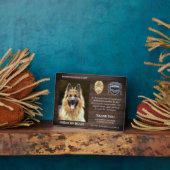 Pensionering politie-hond-waardering K9 officier Fotoplaat (Zijkant)