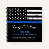 Pensionering politie personaliseert thin Blue Line Notitieboek (Voorkant)