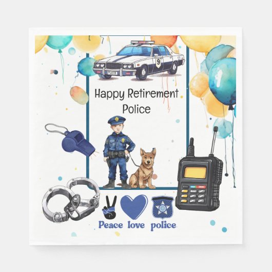 Pensionering politie servet (Voorkant)