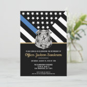 Pensionering politie-Thin Blue Line Law Enforcemen Kaart (Staand voorkant)