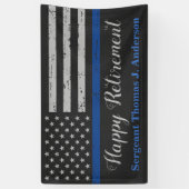 Pensionering politie-Thin Blue Line Law Enforcemen Spandoek (Verticaal)