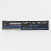 Pensionering politie Thin Blue Line Law Enforcemen Spandoek (Horizontaal)