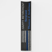 Pensionering politie Thin Blue Line Law Enforcemen Spandoek (Verticaal)