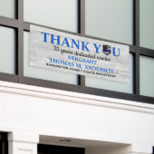 Pensionering politieagent Dank je banner (Buitenkant Gebouw)