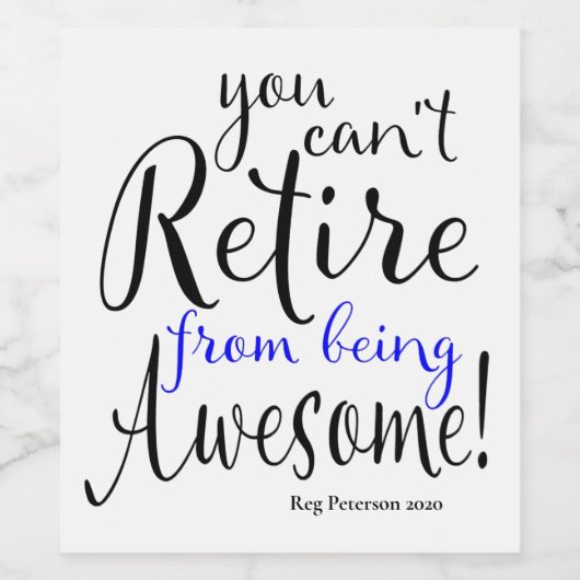 Pensionering politieagent wijn etiket (Enkel label)