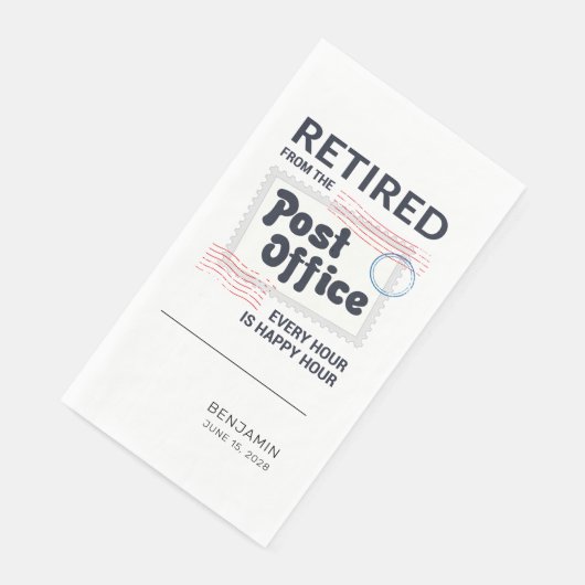 Pensionering postpersoneel Funny Remoe Mailman Gag Servet (Hoek)