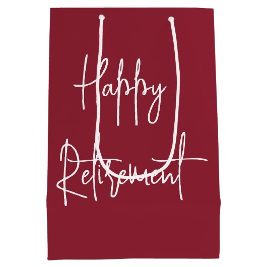 Pensionering Red Bowling Ball Strike Medium Cadeauzakje (Achterkant)