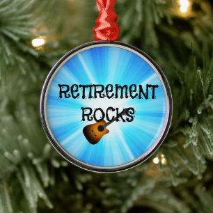 Pensionering Rocks--op maat gitaarontwerp Metalen Ornament