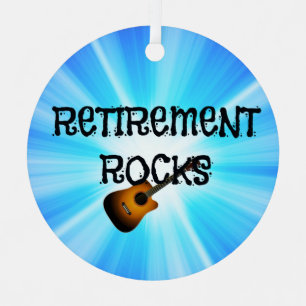 Pensionering Rocks--op maat gitaarontwerp, Metalen Ornament