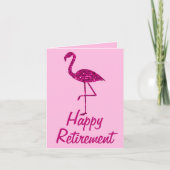 Pensionering roze flamingo Aangepaste tekst Groet Kaart (Voorkant)