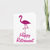 Pensionering roze flamingo Aangepaste tekst Groet Kaart (Voorkant)