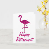 Pensionering roze flamingo Aangepaste tekst Groet Kaart (Gele Bloem)