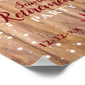 Pensionering Rustic Poinsettia Floral Party Welkom Poster (Hoek)