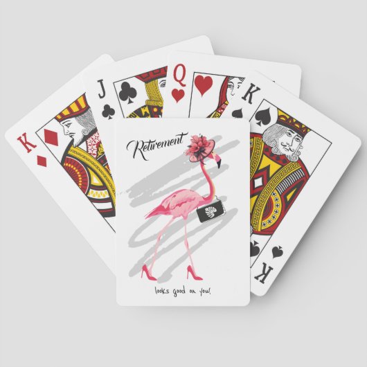 Pensionering staat je goed! Chique Classy Flamingo Pokerkaarten (Achterkant)