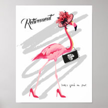 Pensionering staat je goed! Chique Classy Flamingo
