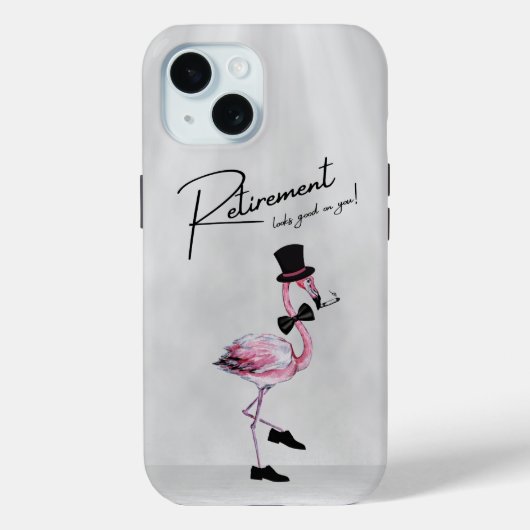 Pensionering staat je goed! Dapper Pink Flamingo Case-Mate iPhone Case (Achterkant)