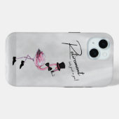 Pensionering staat je goed! Dapper Pink Flamingo Case-Mate iPhone Case (Achterkant (horizontaal))