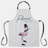 Pensionering staat je goed! Dapper Pink Flamingo Schort (Voorkant)