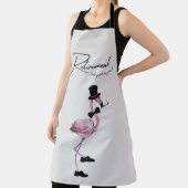 Pensionering staat je goed! Dapper Pink Flamingo Schort (Insitu)