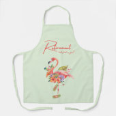 Pensionering staat je goed! Tropische Flamingo Schort (Voorkant)