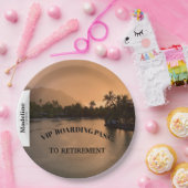 Pensionering Sunset Beach Boarding Pass Bestemming Papieren Bordje (Feest)