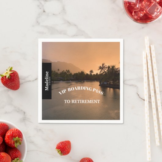 Pensionering Sunset Boarding Pass Bestemming Servet (Insitu)