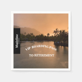 Pensionering Sunset Boarding Pass Bestemming Servet