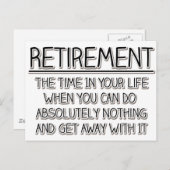 Pensionering: Tijd om niets te doen Briefkaart (Voorkant / Achterkant)