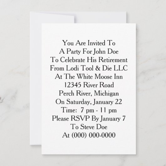 pensionering Uitnodigingen tot het maken van broo (Achterkant)