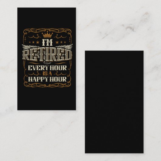 Pensionering vader Happy Hours Gay in ruste Visitekaartje (Voorkant / Achterkant)