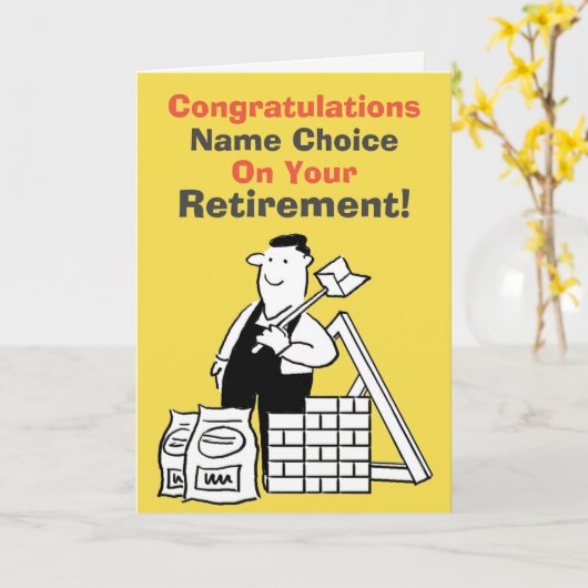 pensionering van bouwvakker kaart (Gele Bloem)