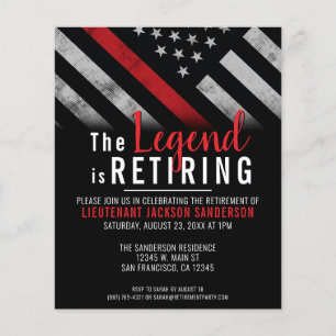 Pensionering van budgetbrandweerpersoneel met rode flyer