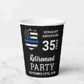 Pensionering van de politie - Aangepersonaliseerd  Papieren Bekers (Achterkant)