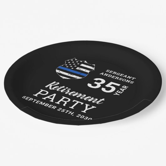 Pensionering van de politie - Aangepersonaliseerd  Papieren Bordje (Gekanteld)