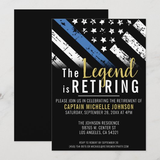 Pensionering van de politie door middel van blauwe kaart (Voorkant / Achterkant)