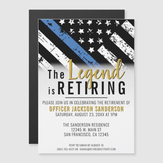 Pensionering van de politie in het kader van de bl magnetische uitnodiging (Voorkant / Achterkant)