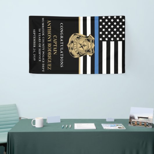 Pensionering van de politie in het kader van de bl spandoek (Beurs)