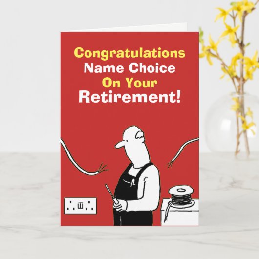 pensionering van elektricien kaart (Gele Bloem)