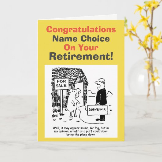 pensionering van landmeter kaart (Gele Bloem)