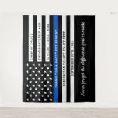 Pensionering van politie gepersonaliseerd in blauw wandkleed (Voorkant)