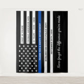 Pensionering van politie gepersonaliseerd in blauw wandkleed (Voorkant)