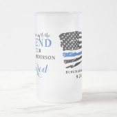 Pensionering van politie in blauwe lijn op maat matglas bierpul (Center)