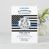 Pensionering van politie Thin Blue Line Celebratio Kaart (Staand voorkant)