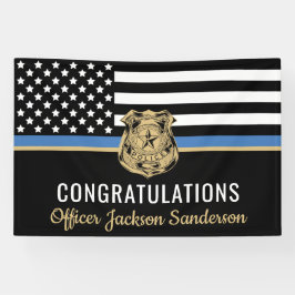 Pensionering van politie Thin Blue Line Gefelicite Spandoek