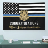 Pensionering van politie Thin Blue Line Gefelicite Spandoek (Beurs)