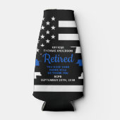 Pensionering van politieagent met blauwe lijn flesjeskoeler (Voorkant)