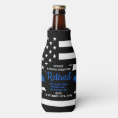 Pensionering van politieagent met blauwe lijn flesjeskoeler (Fles Voorkant)